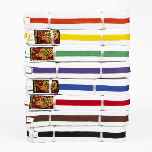 MSA White Double Wrap Belts with Coloured Stripes